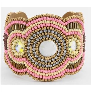 Beaded Cuff Bracelet NWT Boho Bangle Adjustable